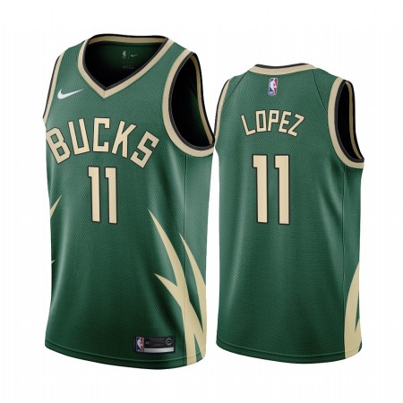 Maillot Basket Homme Milwaukee Bucks Brook Lopez 11 2020-21 Earned Edition Swingman